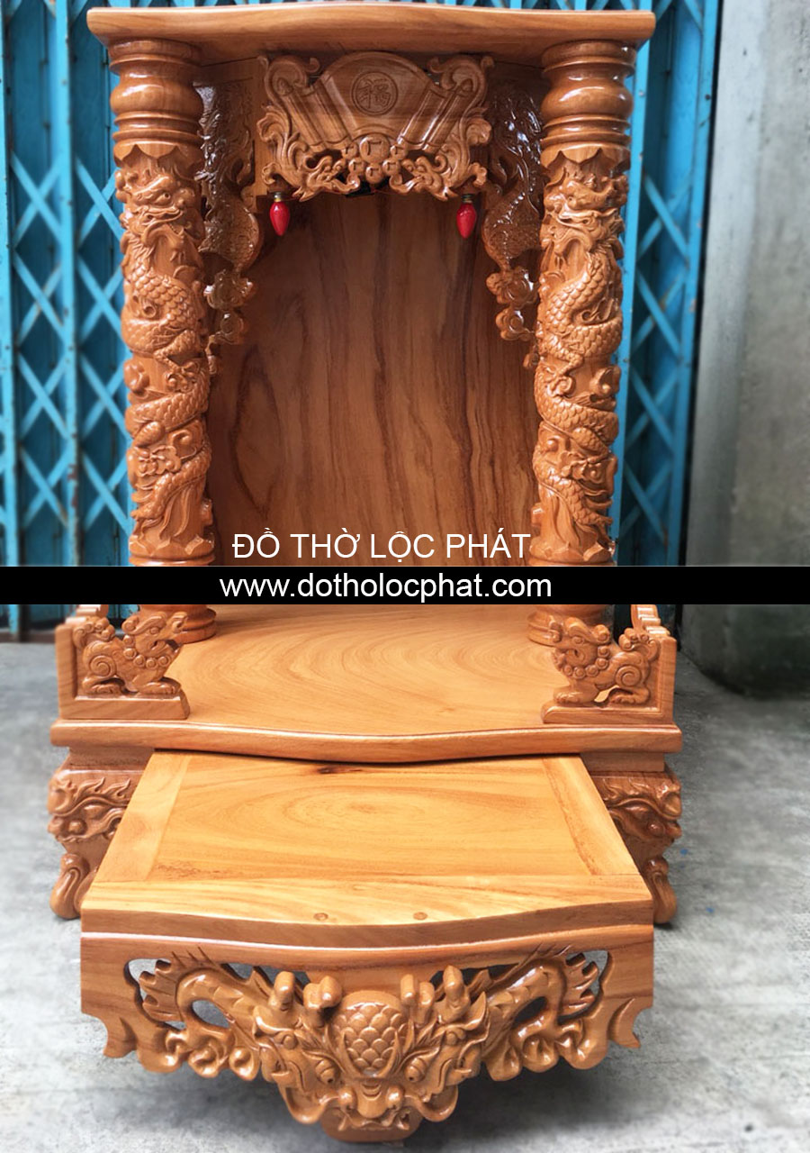 bàn thờ ông địa thần tài đẹp nhất hcm cột rồng chìm