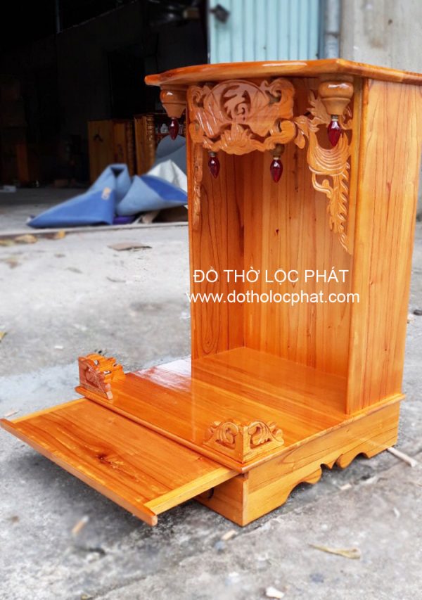 Bàn Thờ Ông Địa – Thần Tài Không Cột Xoan Đào Giá Rẻ BTXD-028