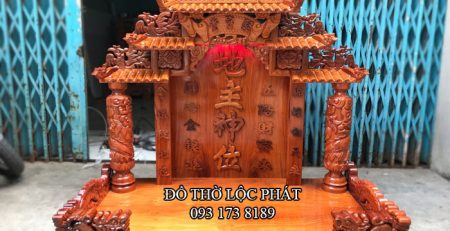 mẫu bàn thờ thần tài thổ địa mái ngói khủng - đẹp nhất - ngang 108, cao 127cm