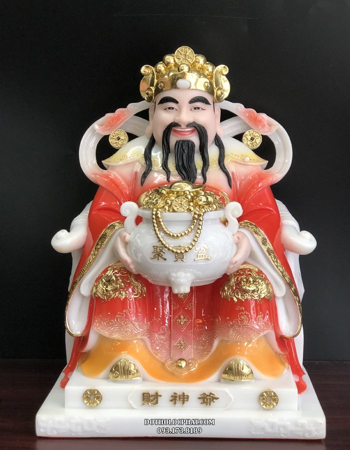 Tượng thần tài ông địa bằng bột đá đế tròn