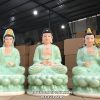 bộ tượng tây phương tam thánh bằng đá xanh ngọc vẽ hoan 3D đẹp