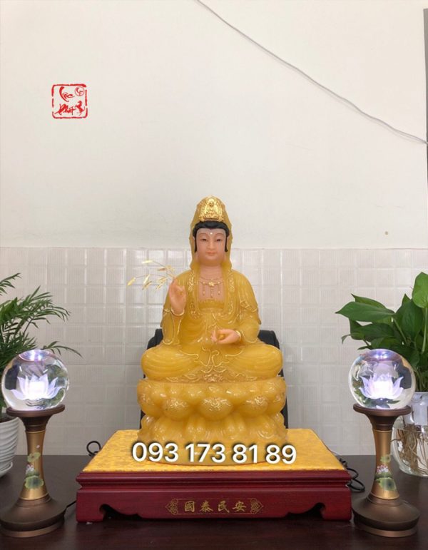 tượng phật bà quan thế âm bồ tát ngọc đá đẹp