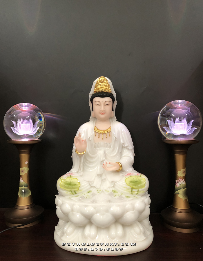 tượng quan âm hoa sen đẹp nhất QABT-036
