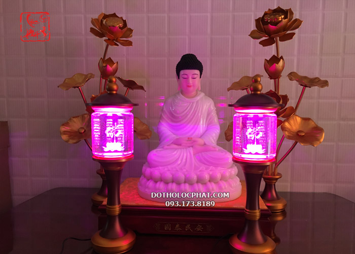 đèn tâm kinh thờ Phật nhiều kích thước đẹp