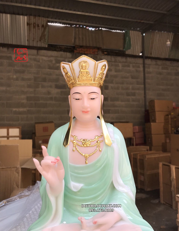 Tượng Địa Tạng Vượng Bồ Tát Xanh Ngọc DT-008
