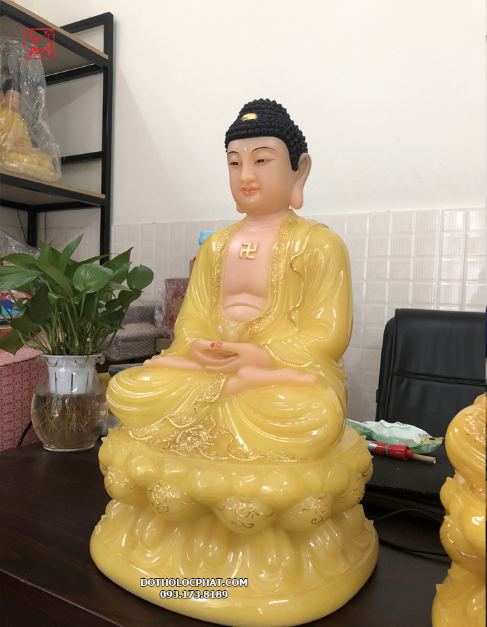 Tượng Phật A Di Đà Bằng Đá Thạch Anh Vàng Ngọc Đẹp Nhất