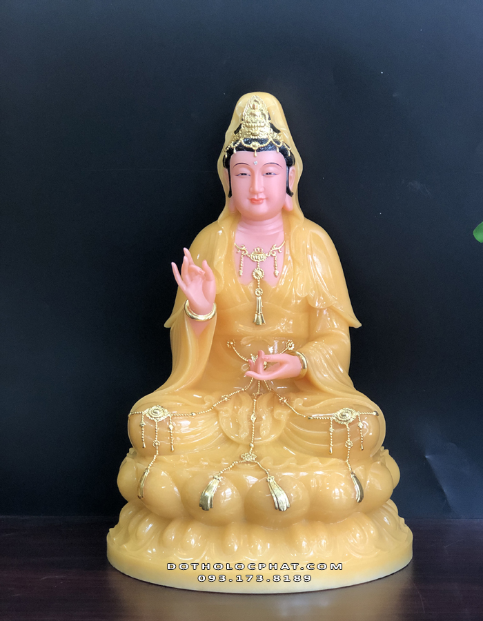 tượng quan âm bằng đá thạch anh vàng ngọc đẹp nhất hcm