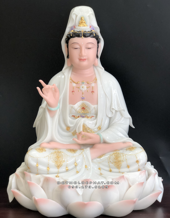 tượng quan âm hoa sen cao 50cm đẹp nhất