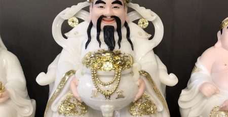 Tượng Thần Tiền đá cẩm thạch trắng TT - 007