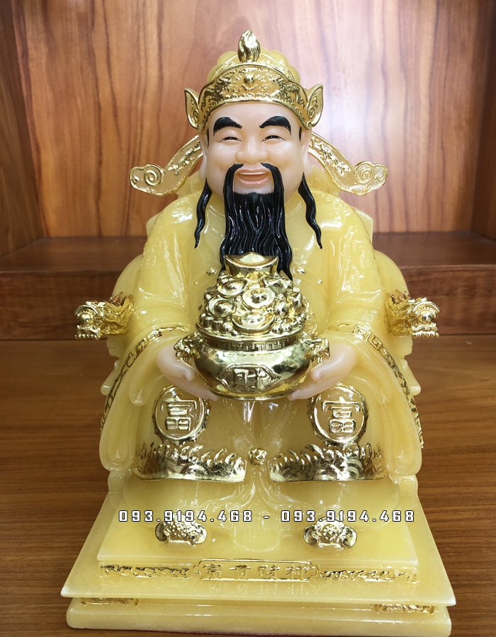 Tượng Thần Tiền bằng bột đá thạch anh vàng đẹp giá tốt nhất