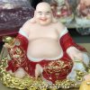 tượng phật di lặc bằng đá đỏ đẹp