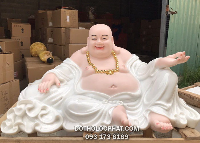 Tượng Phật Di Lặc bằng bột đá trắng cao cấp giá tốt tại Lộc Phát