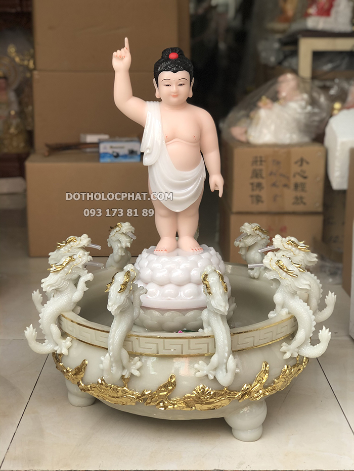 Tượng Phật Đản Sanh Trắng PDS-003