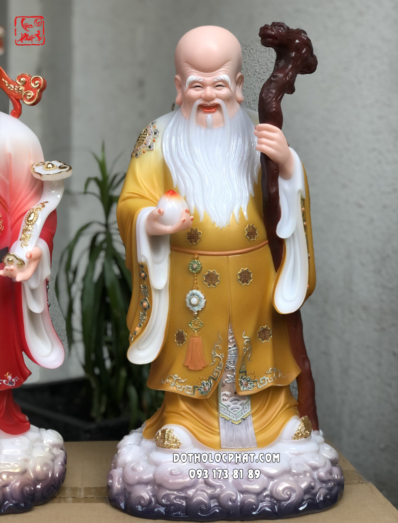 Tượng Tam Đa Phúc Lộc Thọ đá khoáng chuyển màu
