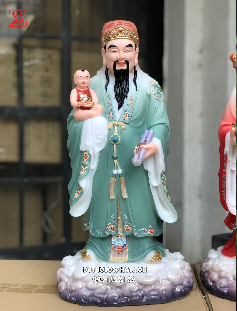 Tượng Tam Đa Phúc Lộc Thọ đá khoáng chuyển màu