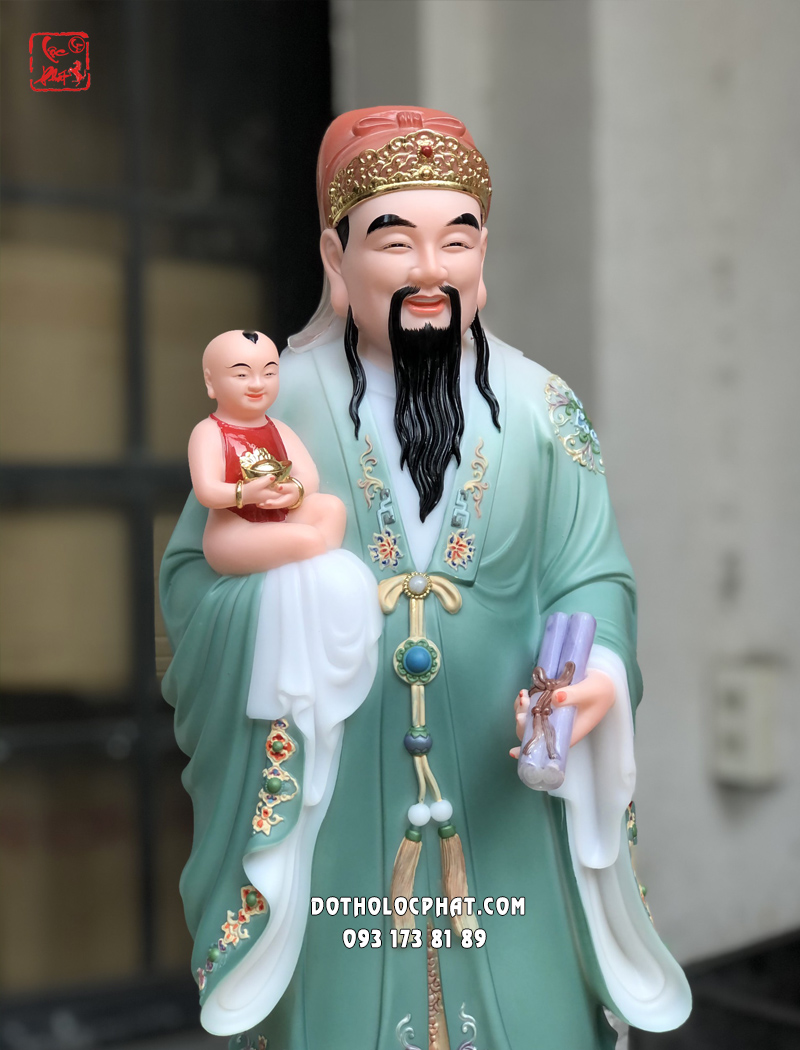 Tượng Tam Đa Phúc Lộc Thọ đá khoáng chuyển màu