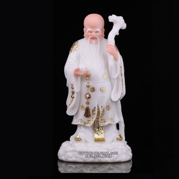 tượng phúc lộc thọ bằng bột đá trắng đẹp