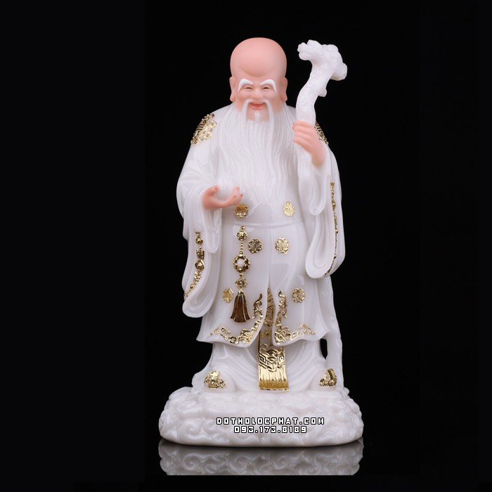 tượng phúc lộc thọ bằng bột đá trắng đẹp