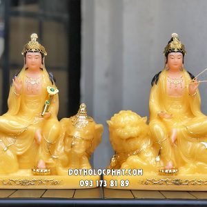 Tượng Văn Thù Phổ Hiền Thạch Anh VTPH-002