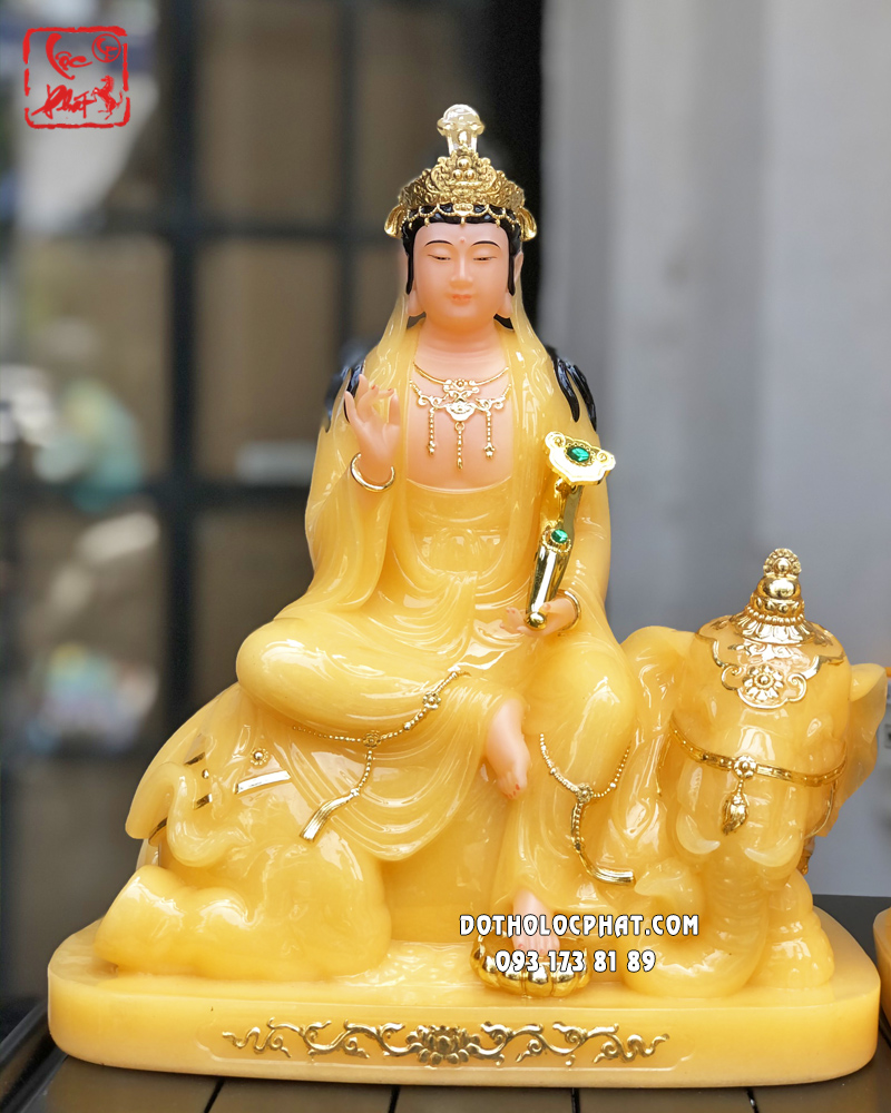 Tượng Văn Thù Phổ Hiền Thạch Anh VTPH-002