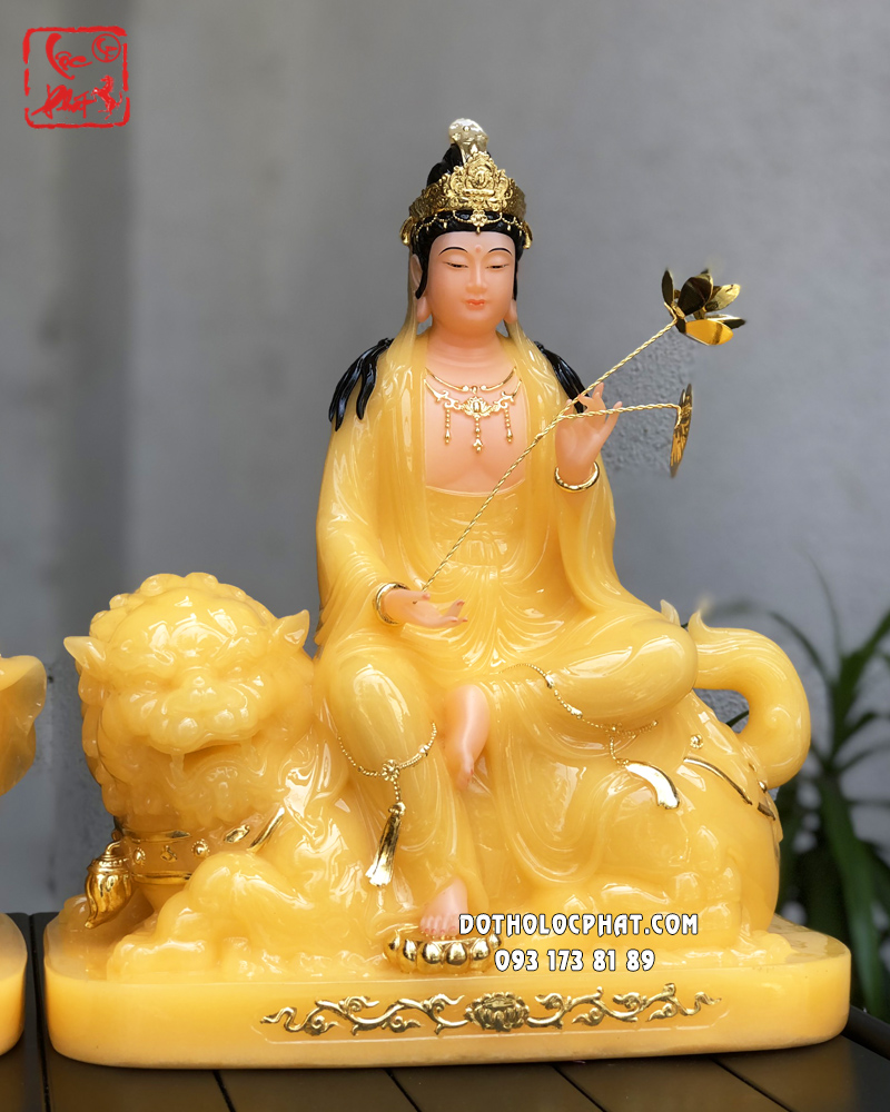 Tượng Văn Thù Phổ Hiền Thạch Anh VTPH-002