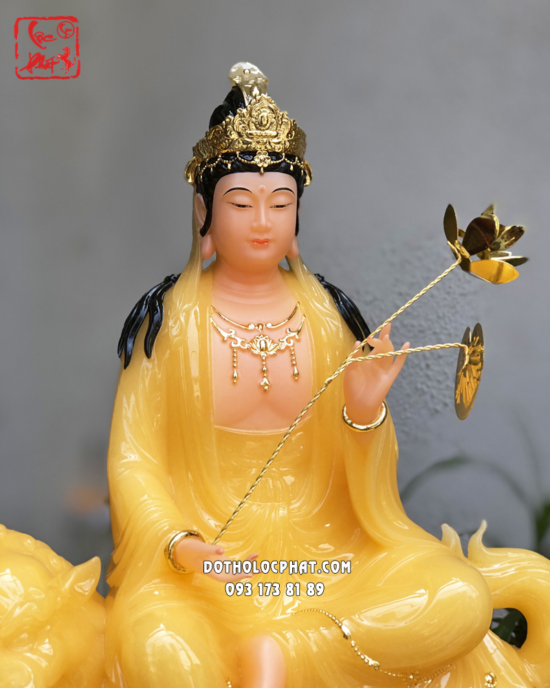 Tượng Văn Thù Phổ Hiền Thạch Anh VTPH-002