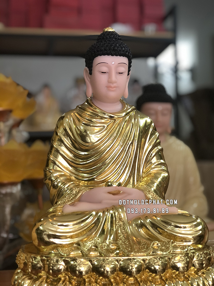 Tượng Phật Bổn Sư Thích Ca Mâu Ni Dát Vàng TCTT-024 cao 40cm