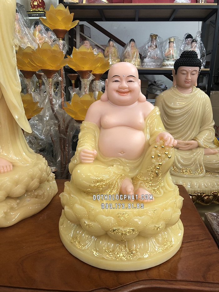 Tượng Phật Di Lặc Thạch Anh Ngồi Cao Đế Hoa Sen DLBT-054 Tượng Phật Di Lặc Thạch Anh Ngồi Cao Đế Hoa Sen DLBT-054