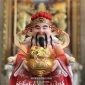 Tượng Thần Tiền Áo Gấm Đỏ Đế Hoa Văn TT-017