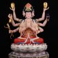 tượng chuẩn đề gấm đỏ đế sen đẹp