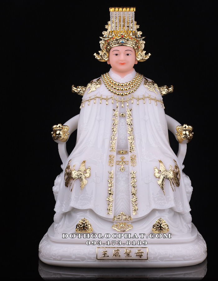 tượng bà chúa xứ thánh mẫu trắng viền vàng đẹp