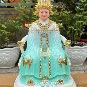 Tượng Bà Chúa Xứ Thánh Mẫu y áo xanh ngọc bằng bột đá