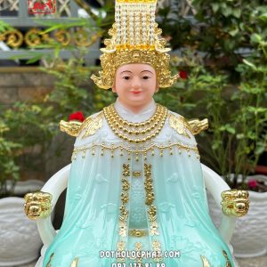 Tượng Bà Chúa Xứ Thánh Mẫu y áo xanh ngọc bằng bột đá