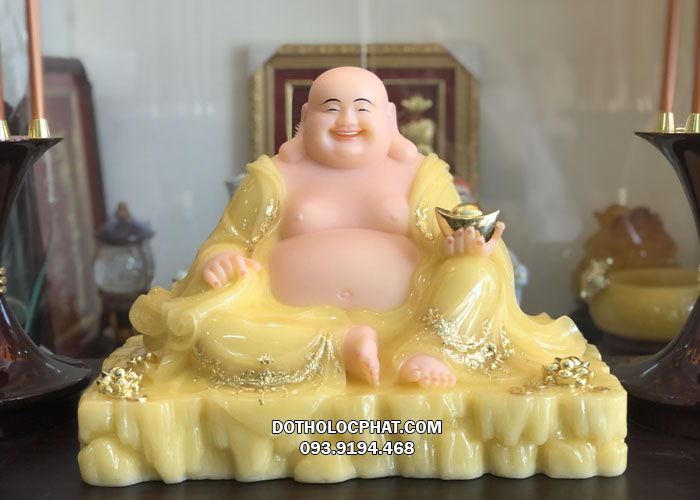 tượng phật di lặc thạch anh ngồi đẹp