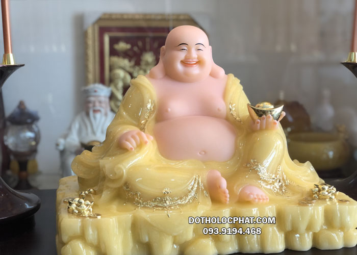 tượng phật di lặc thạch anh ngồi đẹp