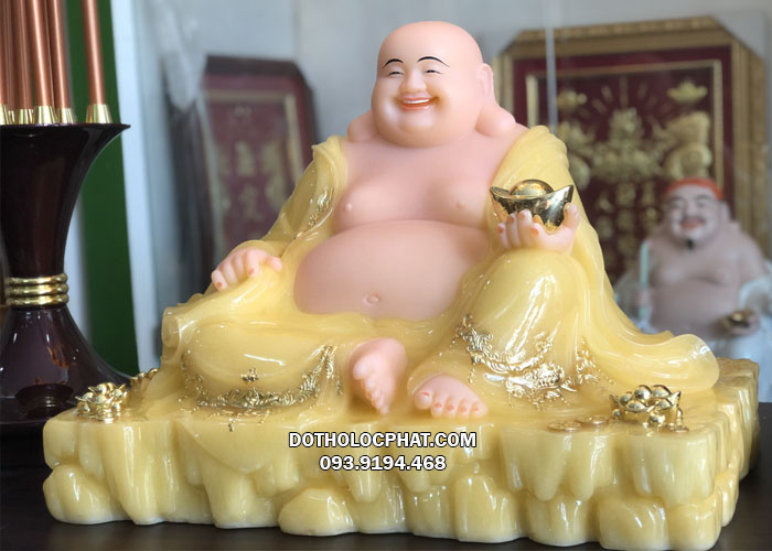 tượng phật di lặc thạch anh ngồi đẹp