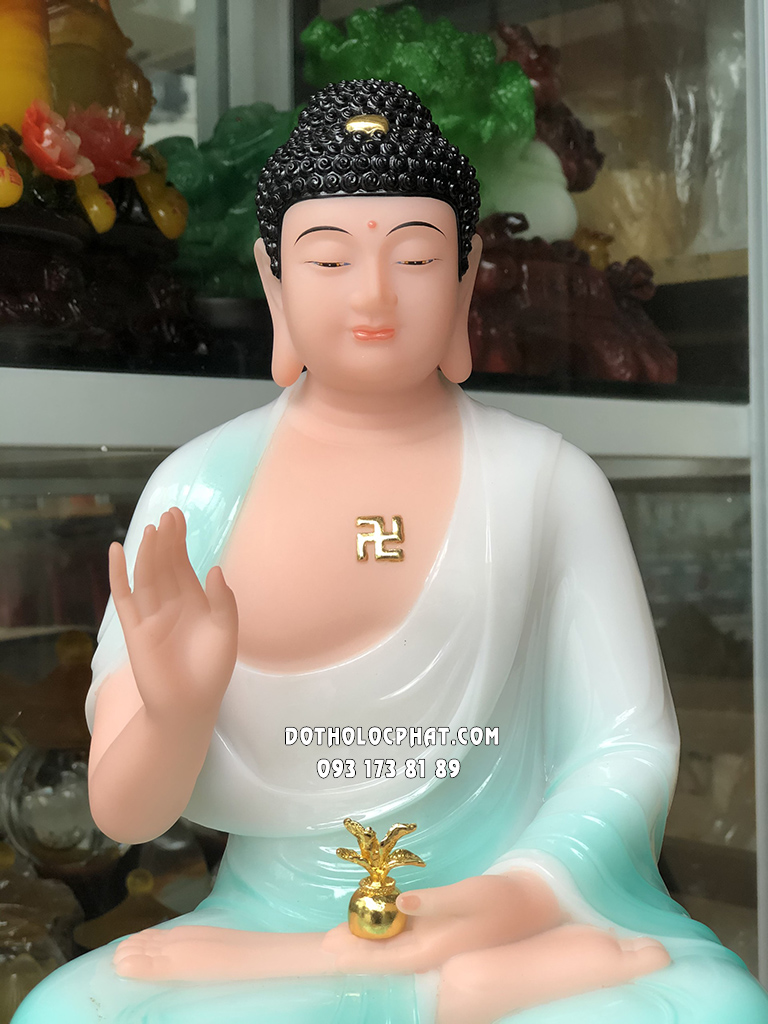 Tượng Phật Dược Sư Bằng Bột Đá Xanh Ngọc Đẹp DS-009