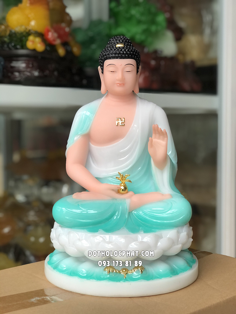 Tượng Phật Dược Sư Bằng Bột Đá Xanh Ngọc Đẹp DS-009