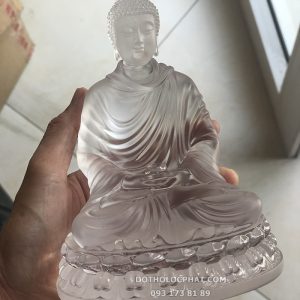 Tượng Phật Thích Ca Tịnh Tâm Đá Lưu Ly Trắng TCTT-026