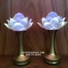 đèn thờ cúng sen nở 3 tầng lưu ly đổi màu trắng đẹp