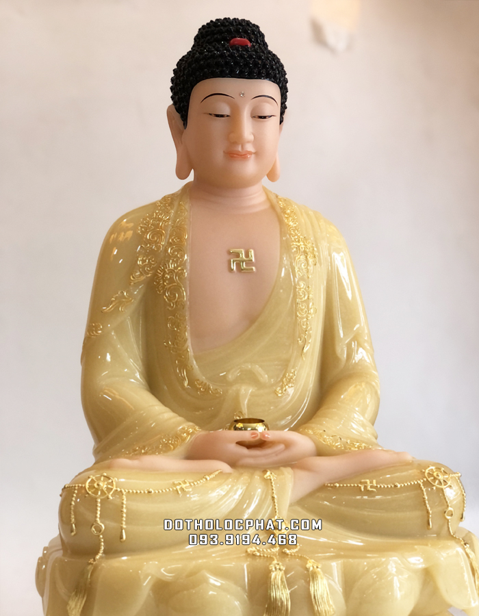 tượng phật dược sư áo rủ dát vàng đẹp