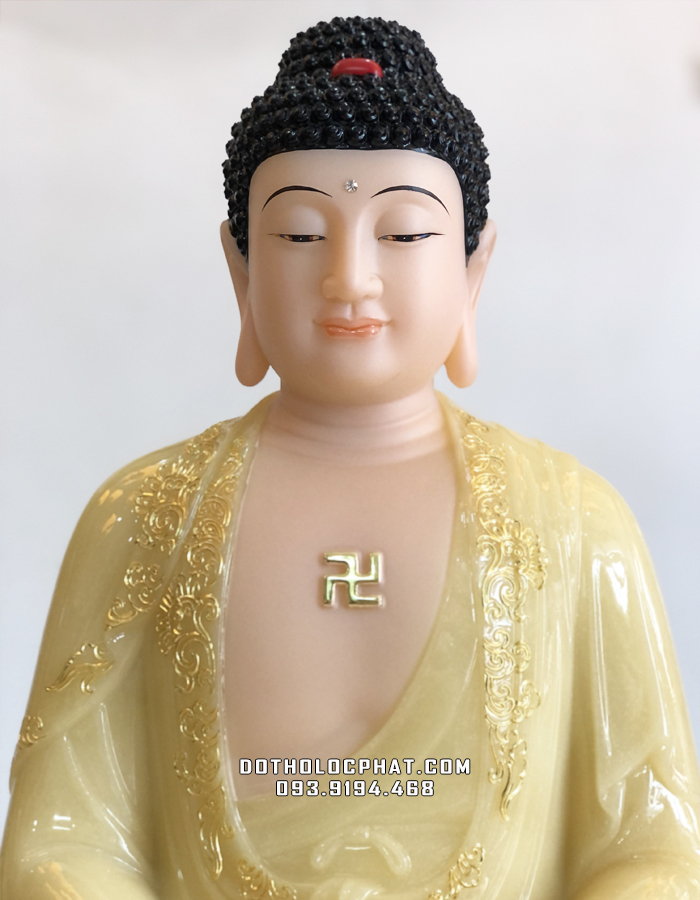 tượng phật dược sư áo rủ dát vàng đẹp