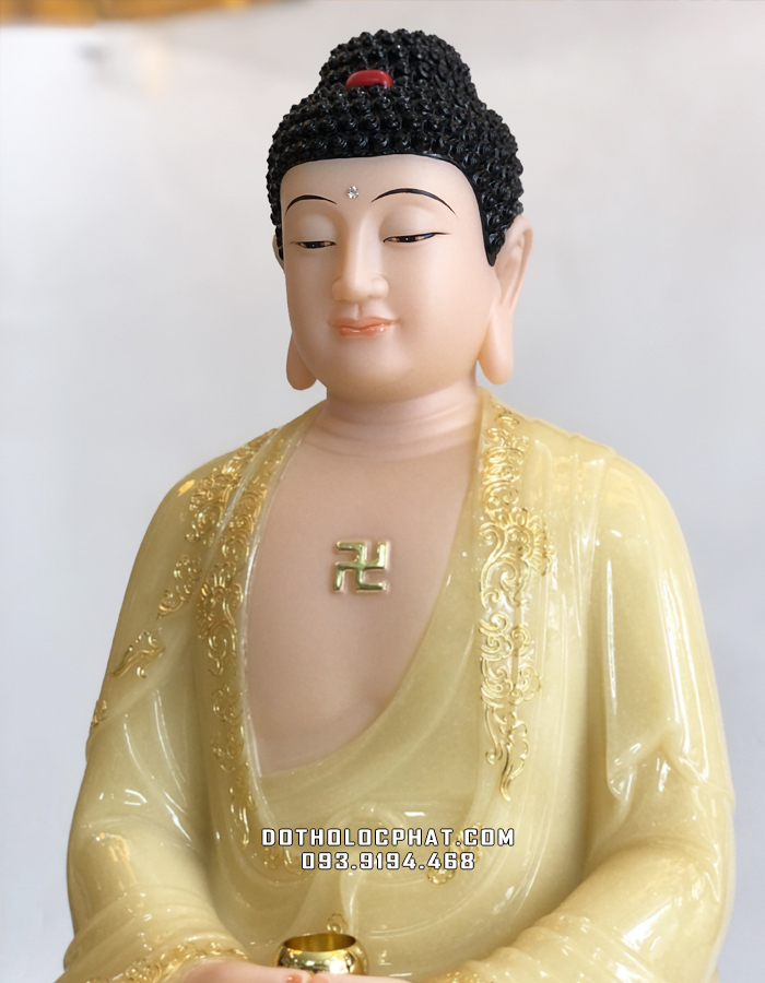 tượng phật dược sư áo rủ dát vàng đẹp
