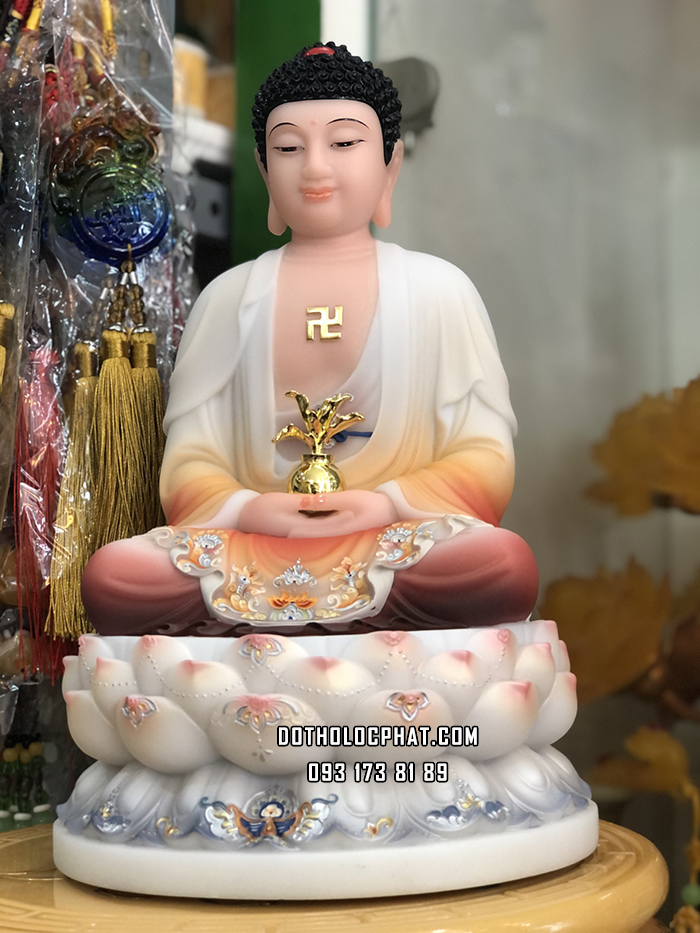 Tượng Phật Dược Sư Áo Gấm Đế Sen DS-033