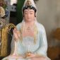 Tượng Phật Quan Âm Bồ Tát Áo Rủ Trắng Xanh QABT-079