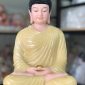 Tượng Phật Thích Ca Vàng Thạch Anh Đế Sen Tròn TCTT-030