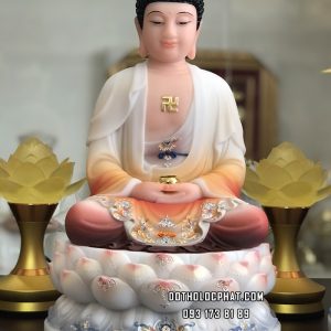 Tượng Phật A Di Đà Áo Gấm Đế Sen ADD-012