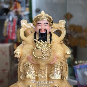 Tượng Thần Tiền Thạch Anh Dát Vàng TT-028