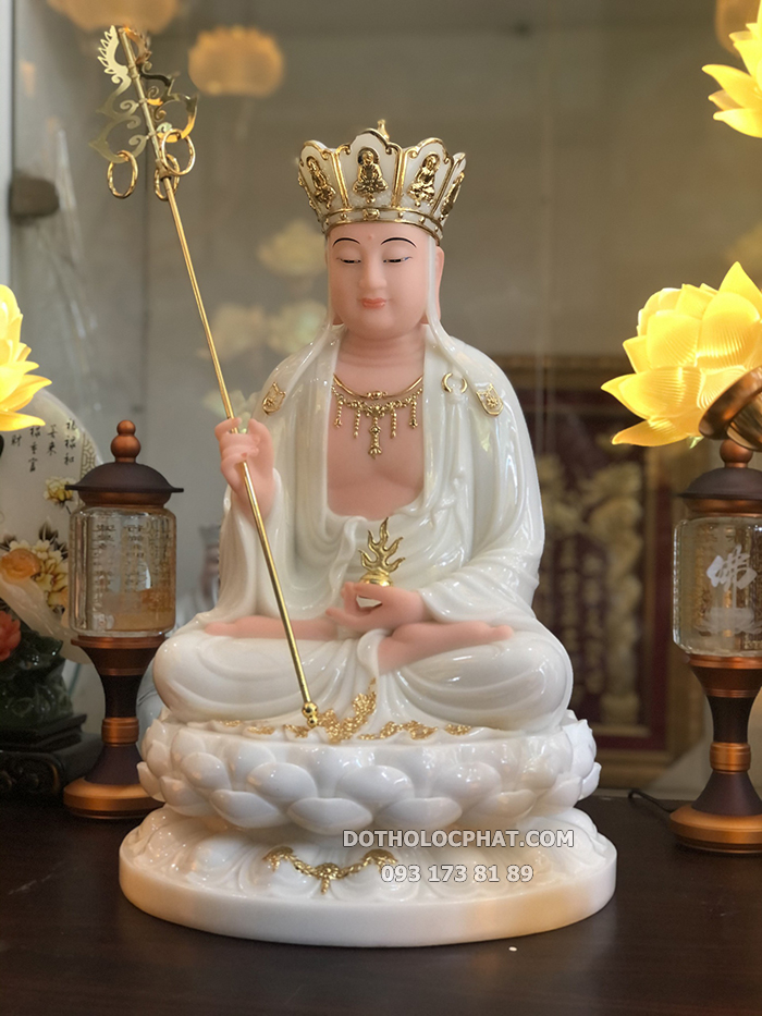 Tượng Địa Tạng Vương Bồ Tát Áo Trắng DT-035 Tượng Địa Tạng Vương Bồ Tát Áo Trắng DT-035