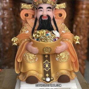 Tượng Thần Tiền Áo Gấm Vàng Cam TT-030
